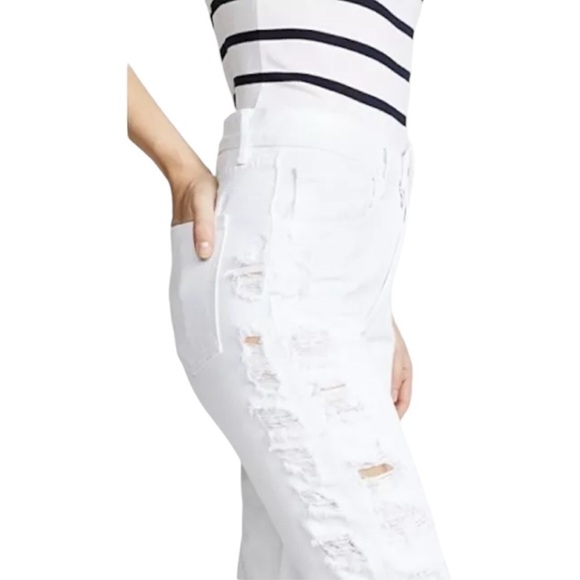 NWT 3 x 1 White Boyfriend Higher Ground Ripped Crop Jeans - Picture 2 of 12